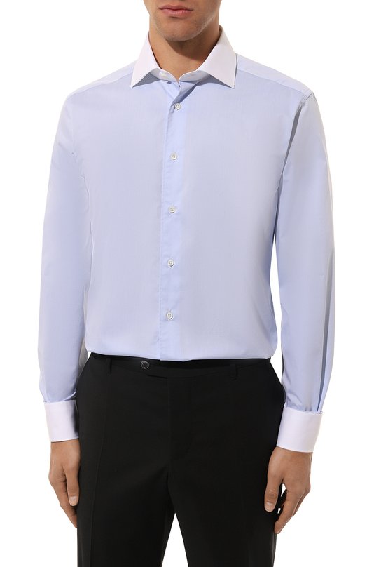 Хлопковая сорочка Corneliani 94P110-9411271 Голубой  94P110-9411271 Фото 4