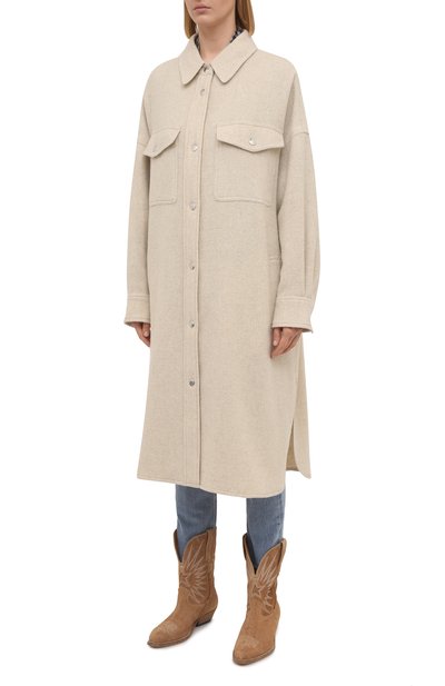 Шерстяное пальто ISABEL MARANT ETOILE, арт. MA0902-21P064E/F0NTIA, фото 3