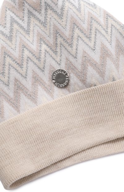 Шерстяная шапка MISSONI светло-бежевого цвета по цене 15750 руб., арт. MZ0B37/W0028, фото 3 Шерстяная шапка MISSONI, арт. MZ0B37/W0028, фото 3