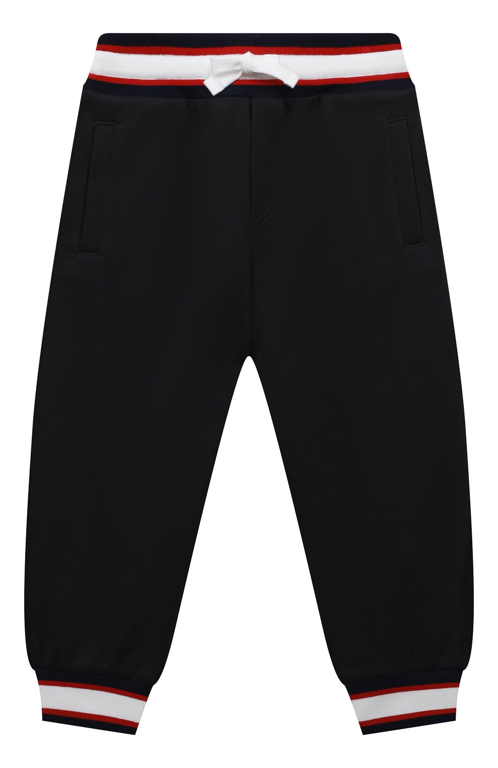 Хлопковые джоггеры DOLCE & GABBANA темно-синего цвета по цене 37200 руб., арт. L4JPFY/G7E1V/8-14, фото 1 Хлопковые джоггеры DOLCE & GABBANA, арт. L4JPFY/G7E1V/8-14, фото 1