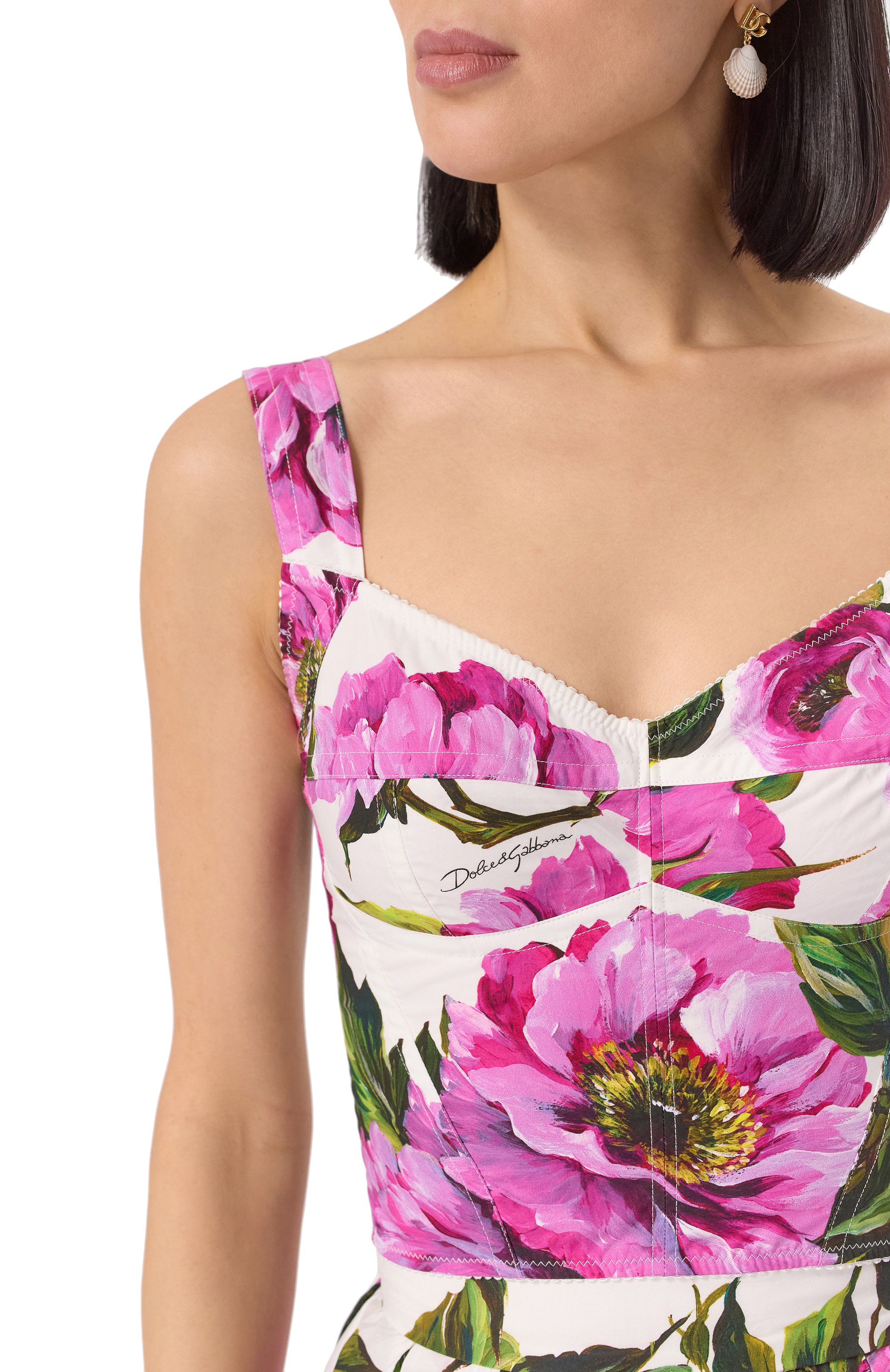 Хлопковый топ-бюстье DOLCE & GABBANA, арт. F7W98T/HS5S3, фото 5