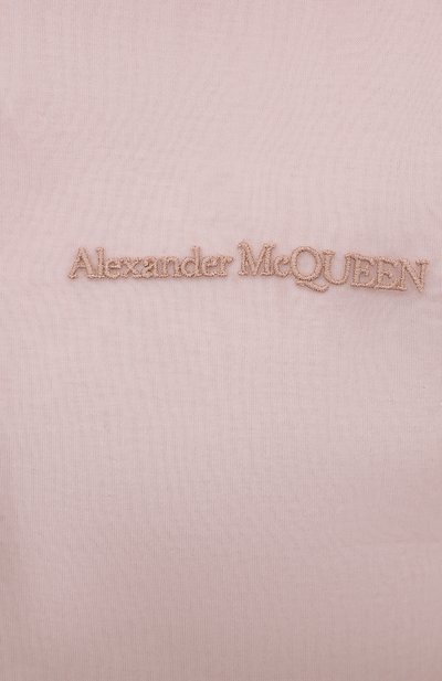 Шелковая футболка ALEXANDER MCQUEEN светло-розового цвета по цене 46850 руб., арт. 654002/QLAAA, фото 5 Шелковая футболка ALEXANDER MCQUEEN, арт. 654002/QLAAA, фото 5