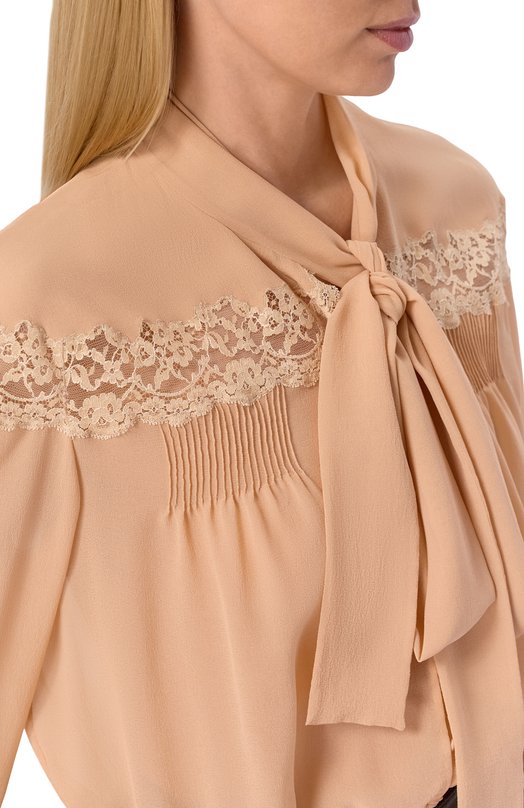 Шелковая блузка Saint Laurent 853054/Y059R Бежевый  853054/Y059R Фото 5