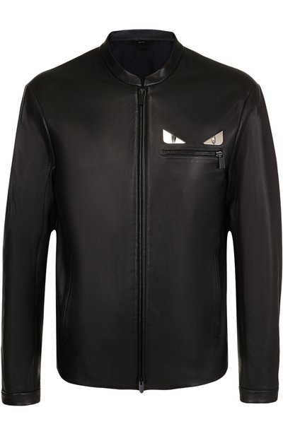 Кожаная куртка на молнии с отделкой bag bugs  FENDI, арт. FPG384/S0L, фото 1