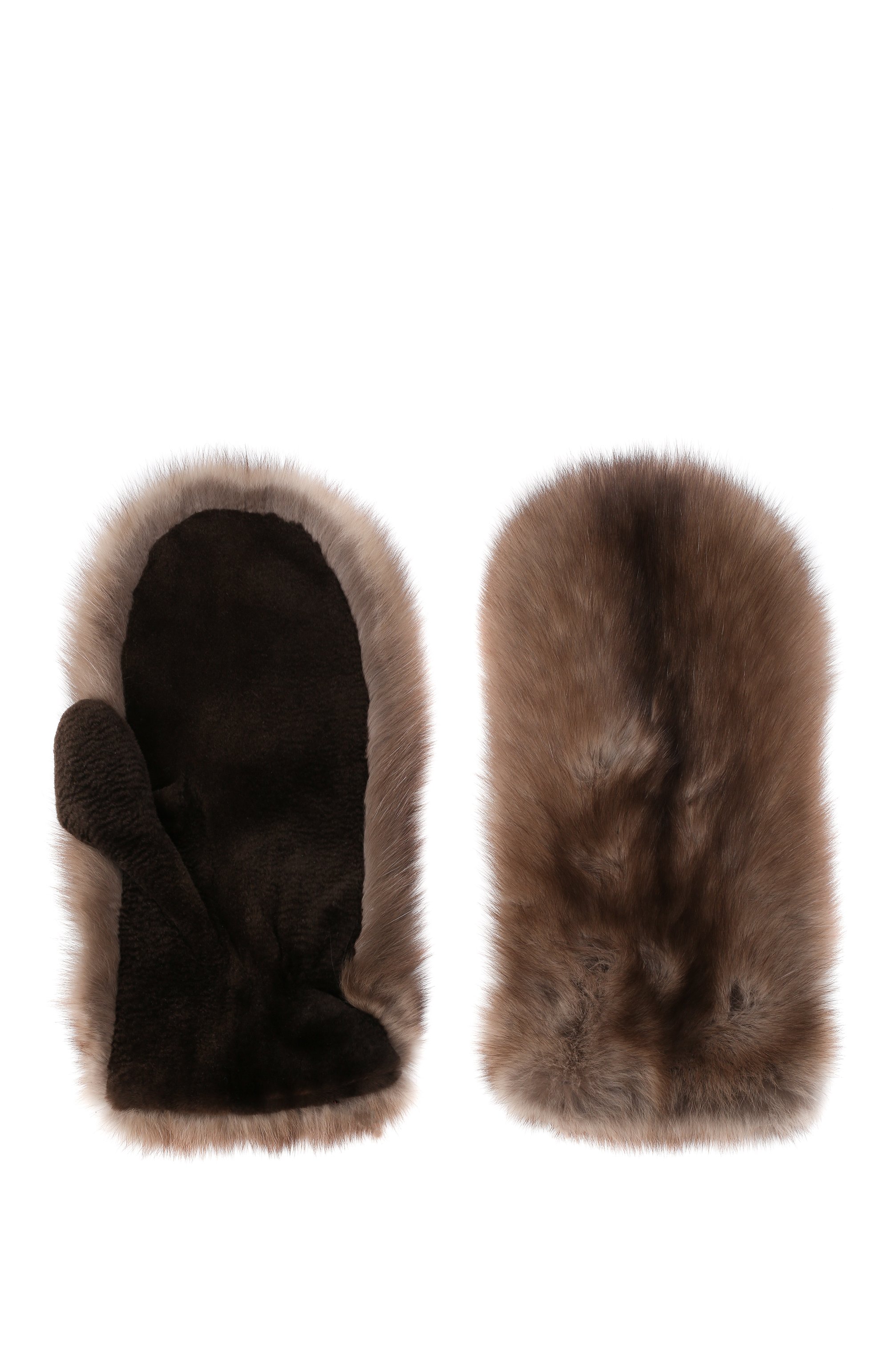 Меховые варежки из норки и соболя VICTORIA KUSENKOVA коричневого цвета по цене 385000 руб., арт. 173610205102, фото 2 Меховые варежки из норки и соболя VICTORIA KUSENKOVA, арт. 173610205102, фото 2