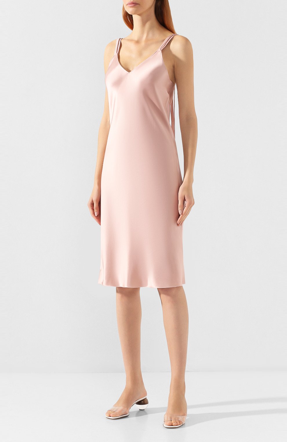 Платье из вискозы HELMUT LANG светло-розового цвета по цене 78950 руб., арт. J06HW606, фото 3 Платье из вискозы HELMUT LANG, арт. J06HW606, фото 3