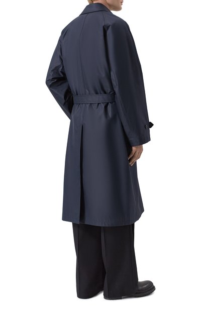Шелковый плащ GIORGIO ARMANI темно-синего цвета по цене 686500 руб., арт. GM003081/TE20104, фото 4 Шелковый плащ GIORGIO ARMANI, арт. GM003081/TE20104, фото 4