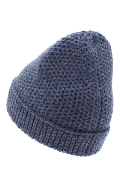 Кашемировая шапка LORO PIANA синего цвета по цене 39600 руб., арт. FAE1298, фото 2 Кашемировая шапка LORO PIANA, арт. FAE1298, фото 2