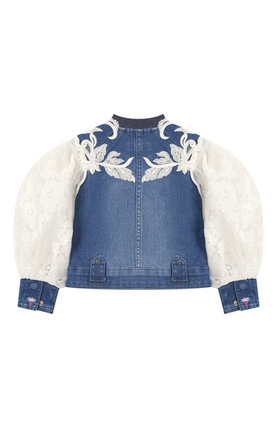 Джинсовая куртка с кружевной отделкой YUDASHKIN KIDS, арт. 219-KTGU-330013, фото 2