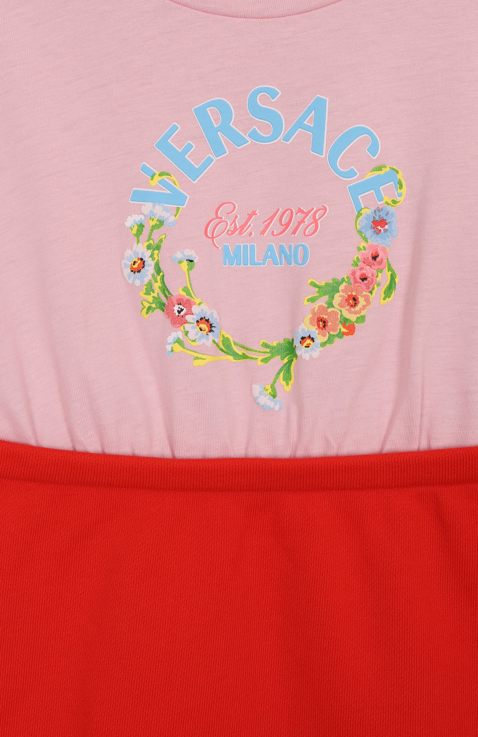 Хлопковое платье VERSACE разноцветного цвета по цене 29050 руб., арт. 1018144/1A13133, фото 3 Хлопковое платье VERSACE, арт. 1018144/1A13133, фото 3