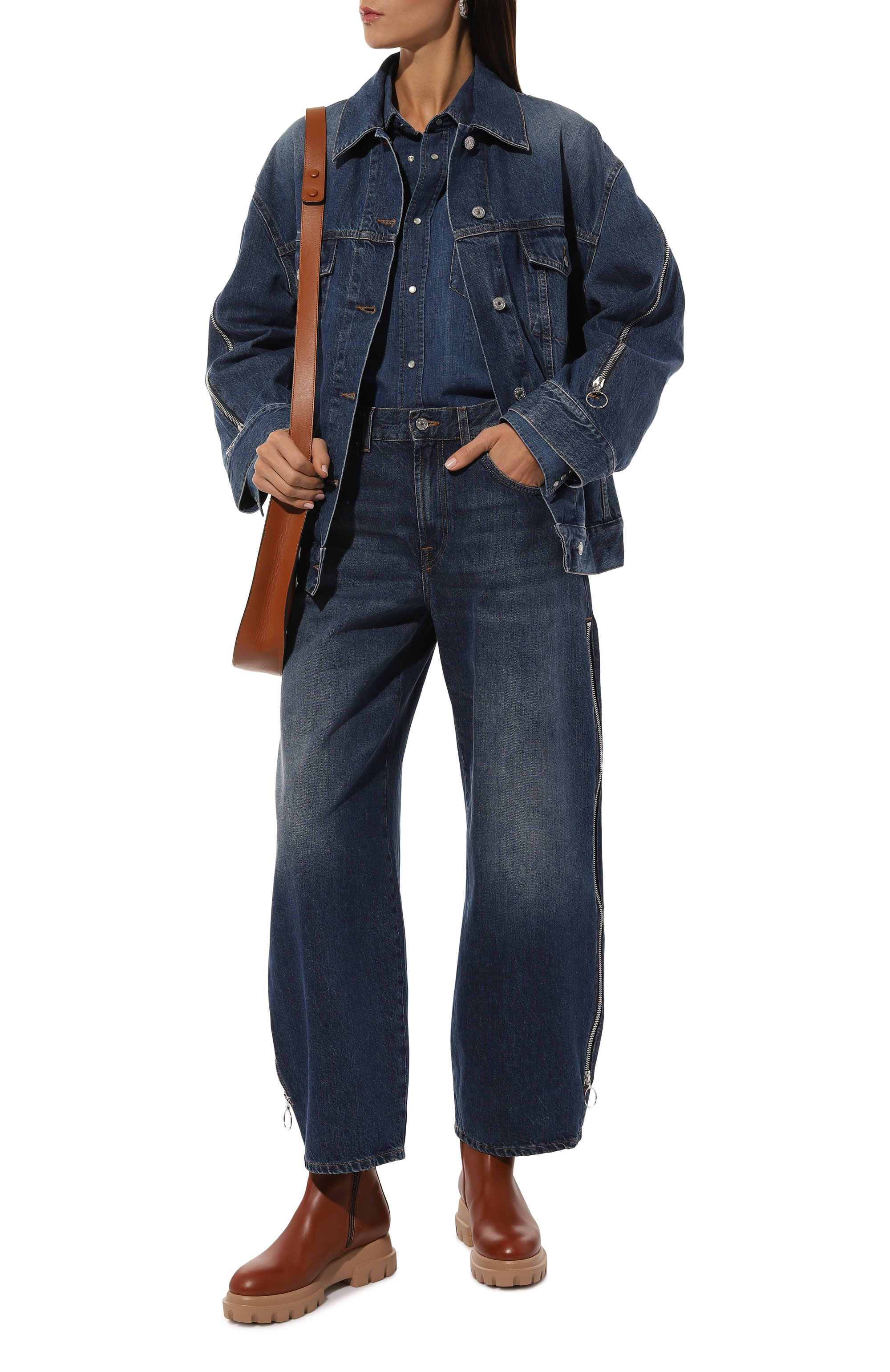 Джинсы 7 FOR ALL MANKIND синего цвета по цене 38800 руб., арт. JSNN066ZT0, фото 2 Джинсы 7 FOR ALL MANKIND, арт. JSNN066ZT0, фото 2