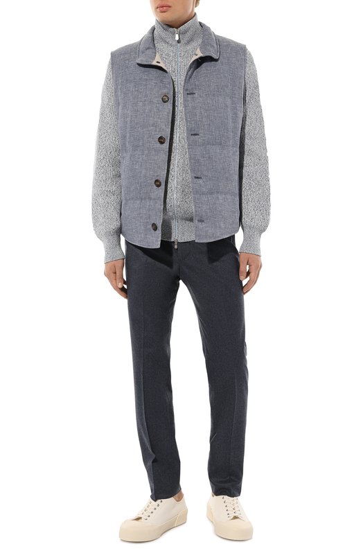 Пуховый жилет Brunello Cucinelli MD4951852 Синий  MD4951852 Фото 2