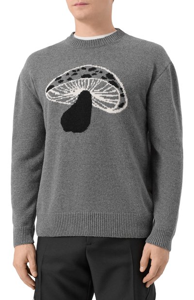 Шерстяной джемпер MSGM серого цвета по цене 34600 руб., арт. 3940MM202/257597, фото 3 Шерстяной джемпер MSGM, арт. 3940MM202/257597, фото 3