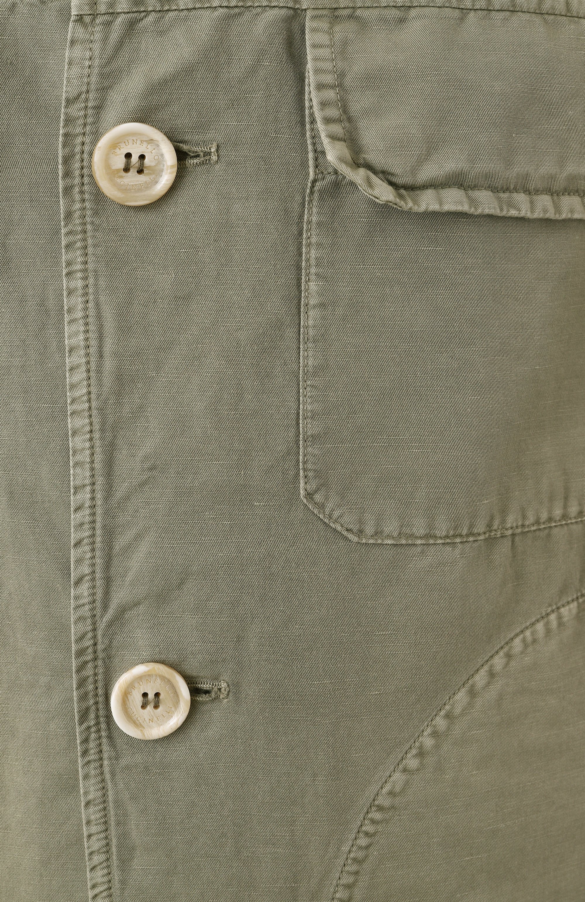 Куртка-рубашка изо льна и хлопка BRUNELLO CUCINELLI, арт. M291D6512P, фото 6