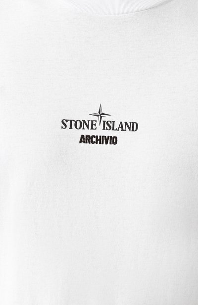 Хлопковая футболка STONE ISLAND белого цвета по цене 15050 руб., арт. 72152NS92, фото 5 Хлопковая футболка STONE ISLAND, арт. 72152NS92, фото 5