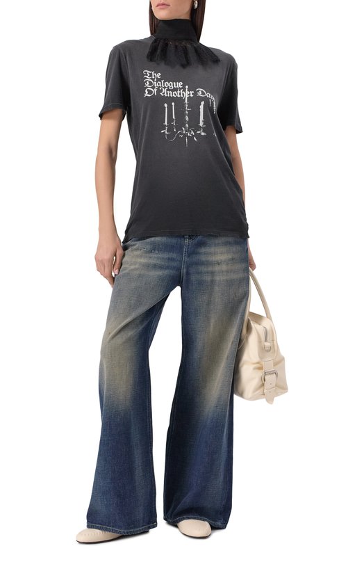 Хлопковая футболка Ann Demeulemeester B0012877/FA637 Серый  B0012877/FA637 Фото 2