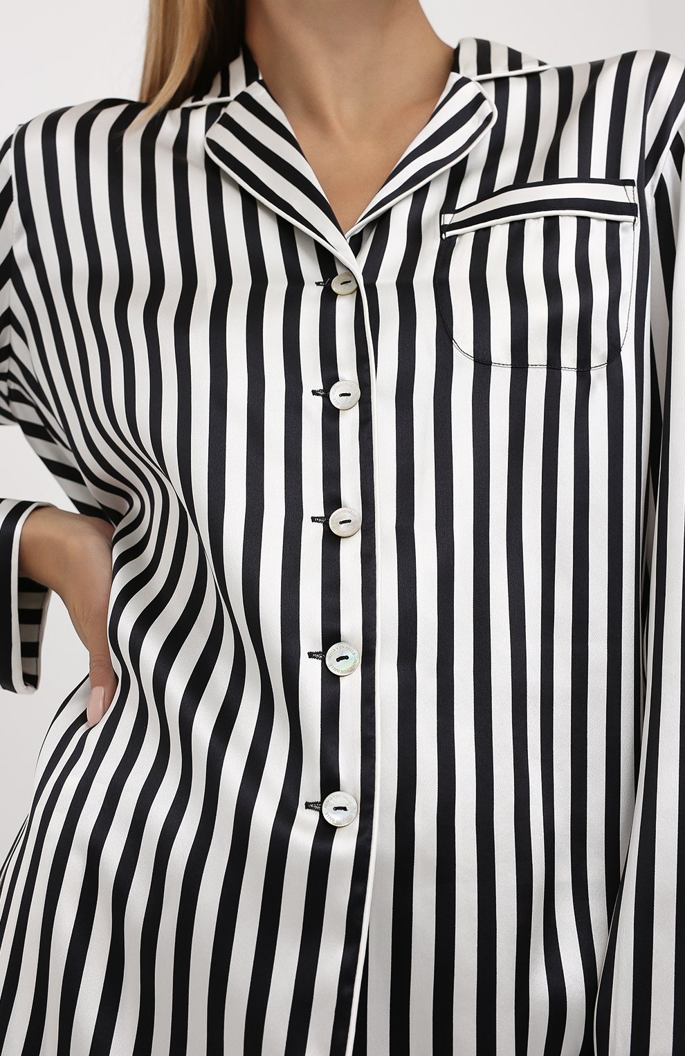 Шелковая пижама в контрастную полоску OLIVIA VON HALLE, арт. CT0006, фото 6