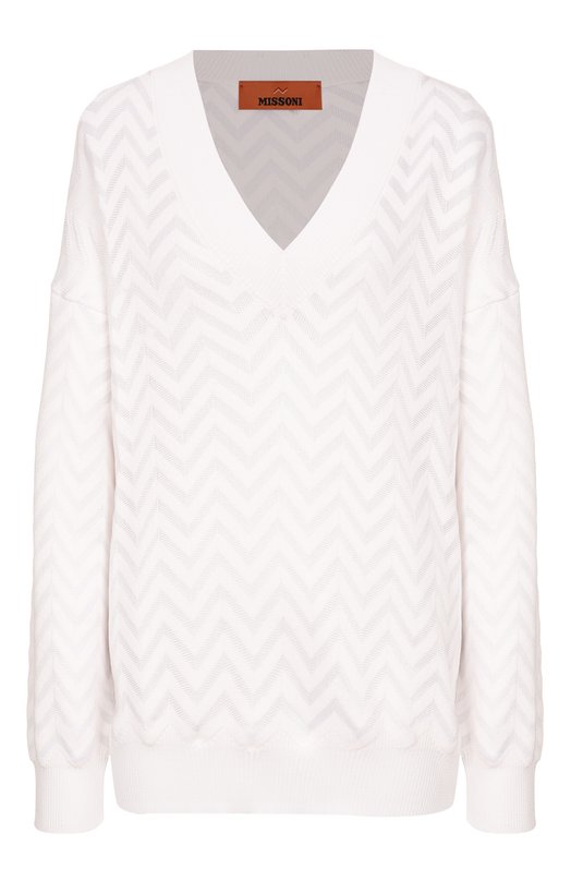 Пуловер из хлопка и вискозы Missoni DC26SN01/BK01H2 Белый DC26SN01/BK01H2
