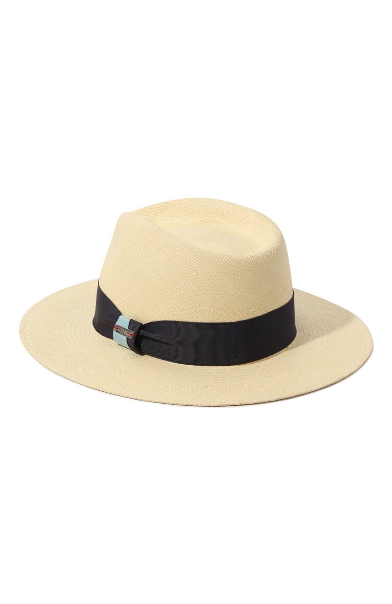 Женская шляпа KITON синего цвета, арт. D55736XB6528 | Фото 3 (Материал сплава: Проставлено; Нос: Не проставлено; Материал: Растительное волокно)