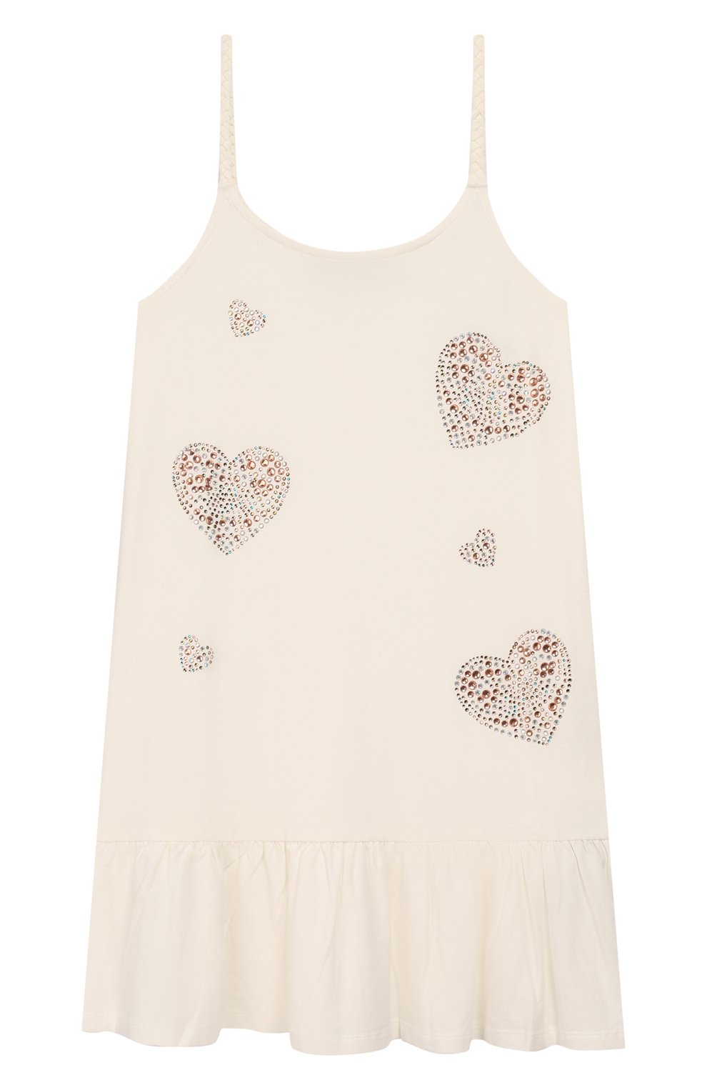 Хлопковый сарафан TWINSET бежевого цвета по цене 8295 руб., арт. 201GJ2907/12A-16A, фото 1 Хлопковый сарафан TWINSET, арт. 201GJ2907/12A-16A, фото 1