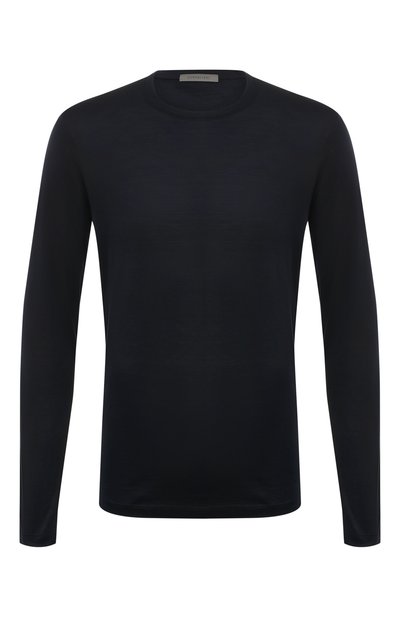 Лонгслив из шелка и хлопка CORNELIANI темно-синего цвета по цене 42800 руб., арт. 91G550-3125023, фото 1 Лонгслив из шелка и хлопка CORNELIANI, арт. 91G550-3125023, фото 1