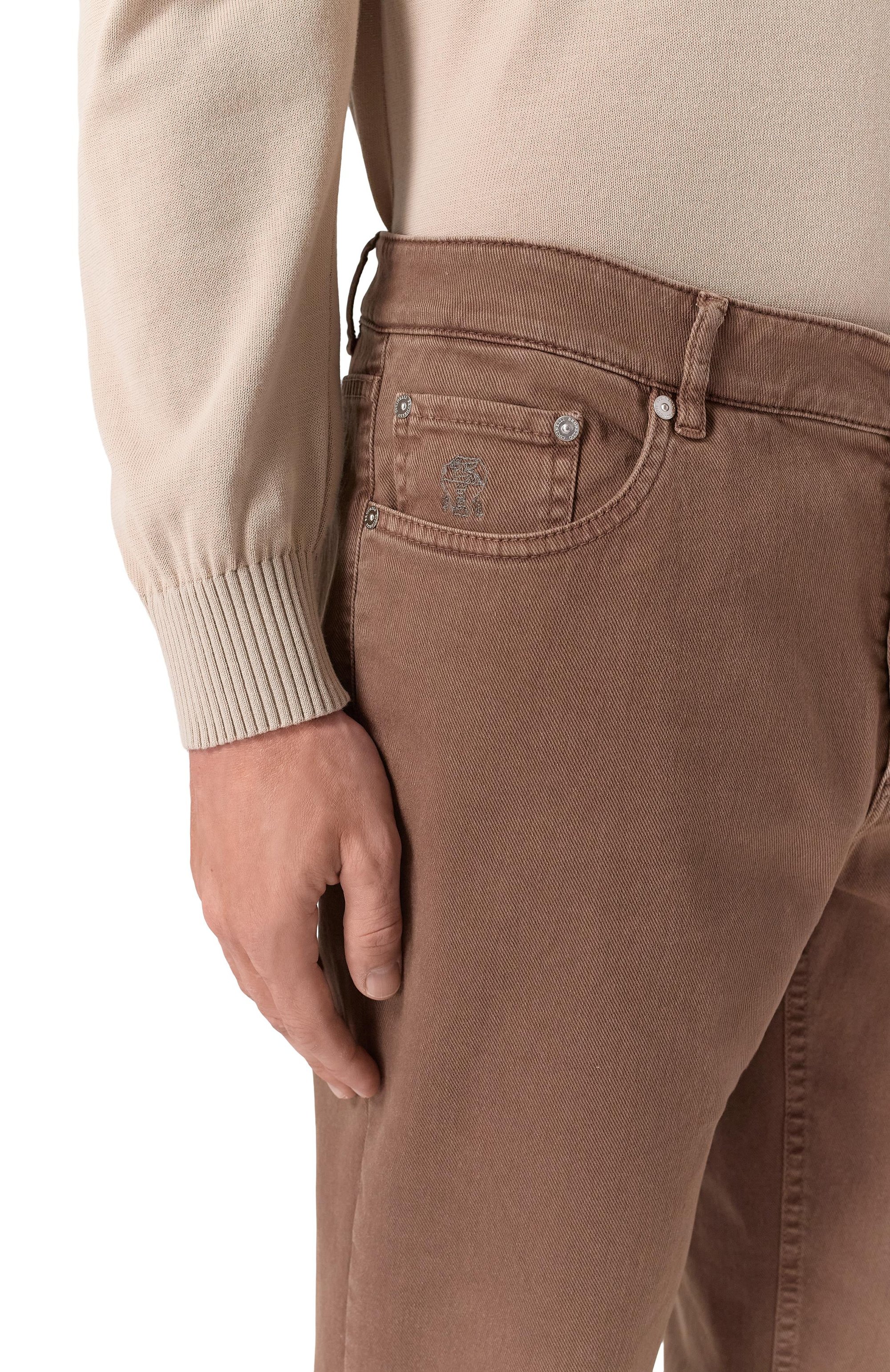 Джинсы traditional fit BRUNELLO CUCINELLI коричневого цвета по цене 88800 руб., арт. M277PB321W, фото 5 Джинсы traditional fit BRUNELLO CUCINELLI, арт. M277PB321W, фото 5