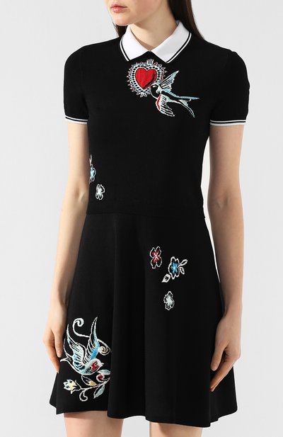 Платье из вискозы REDVALENTINO черного цвета по цене 42800 руб., арт. RR0KDA46/QBE, фото 3 Платье из вискозы REDVALENTINO, арт. RR0KDA46/QBE, фото 3