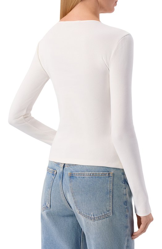 Хлопковый пуловер Blumarine 2T122A Белый  2T122A Фото 4