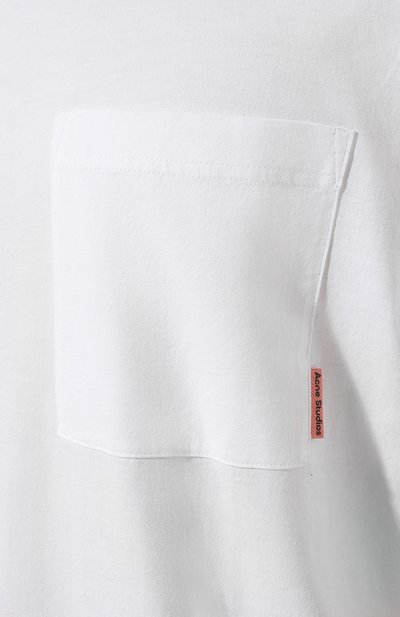 Хлопковая футболка ACNE STUDIOS белого цвета по цене 20600 руб., арт. FN-MN-TSHI000242183, фото 5 Хлопковая футболка ACNE STUDIOS, арт. FN-MN-TSHI000242183, фото 5