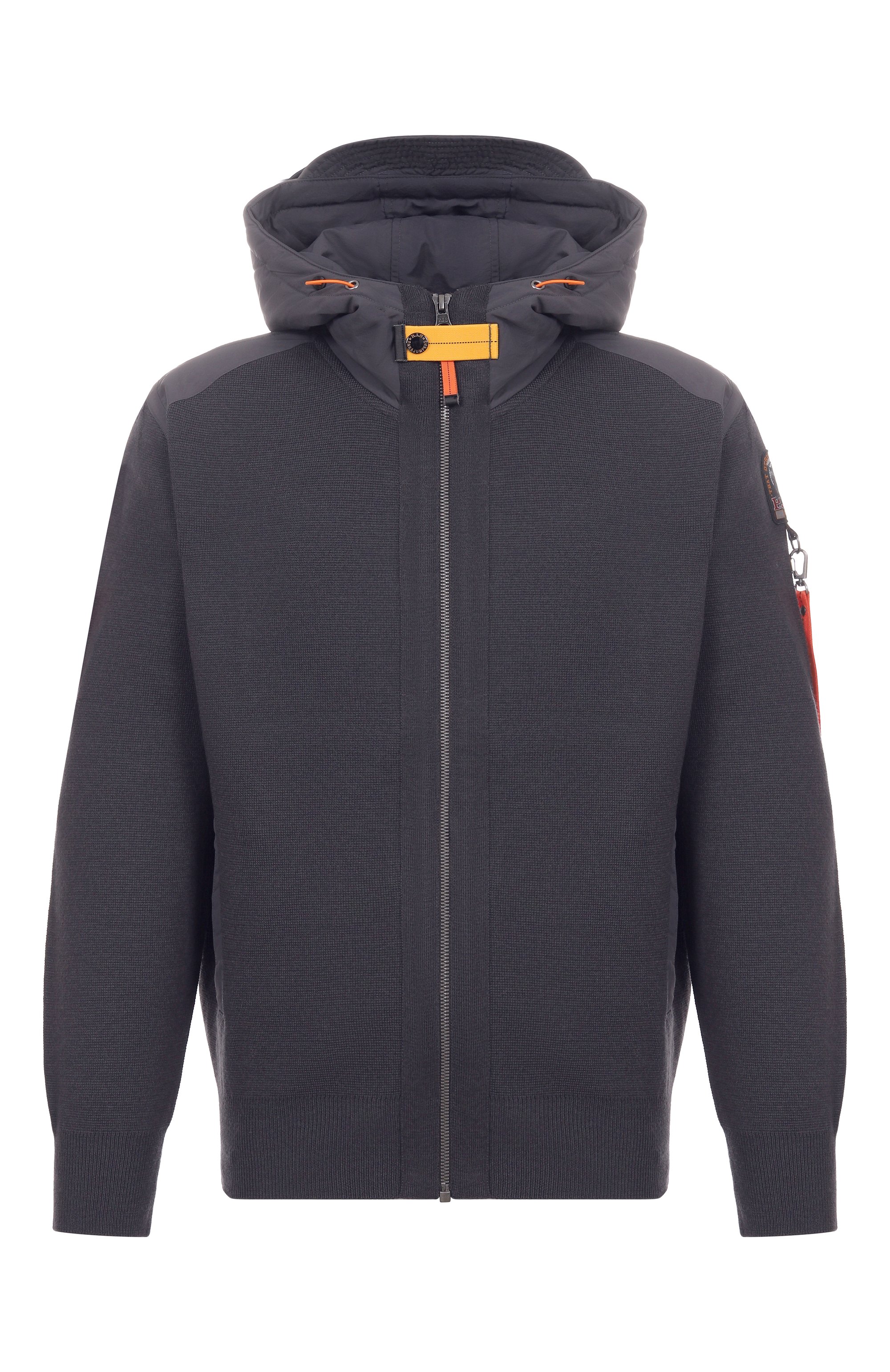 Шерстяной кардиган PARAJUMPERS темно-серого цвета по цене 61700 руб., арт. 25WMPMKNRK06, фото 1 Шерстяной кардиган PARAJUMPERS, арт. 25WMPMKNRK06, фото 1