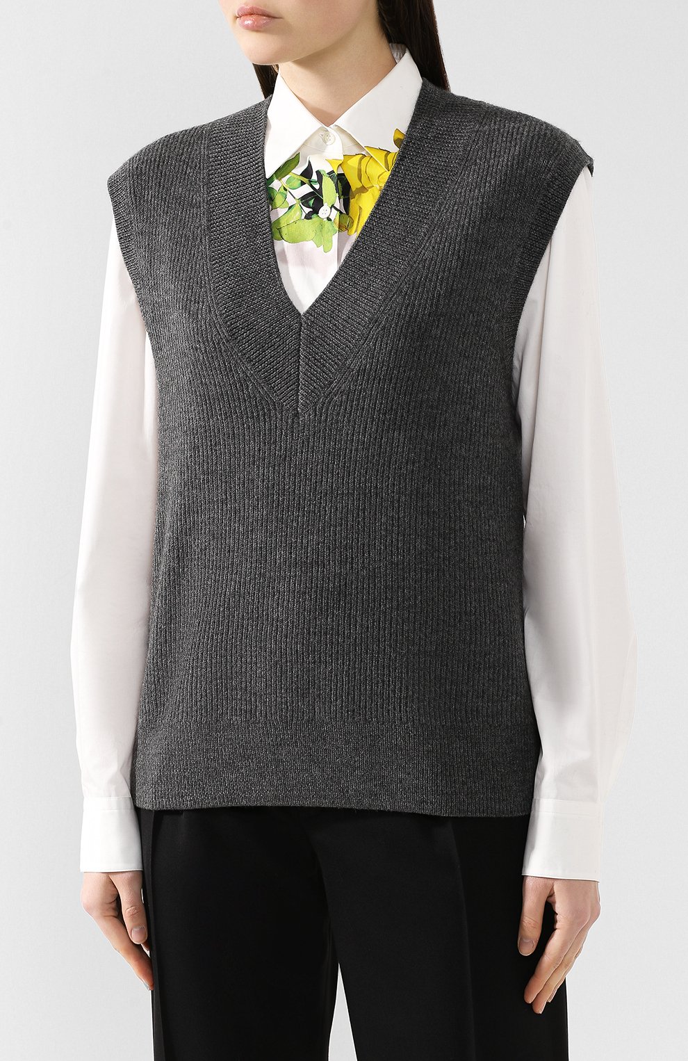 Шерстяной жилет DRIES VAN NOTEN темно-серого цвета по цене 34150 руб., арт. 192-31266-8702, фото 3 Шерстяной жилет DRIES VAN NOTEN, арт. 192-31266-8702, фото 3