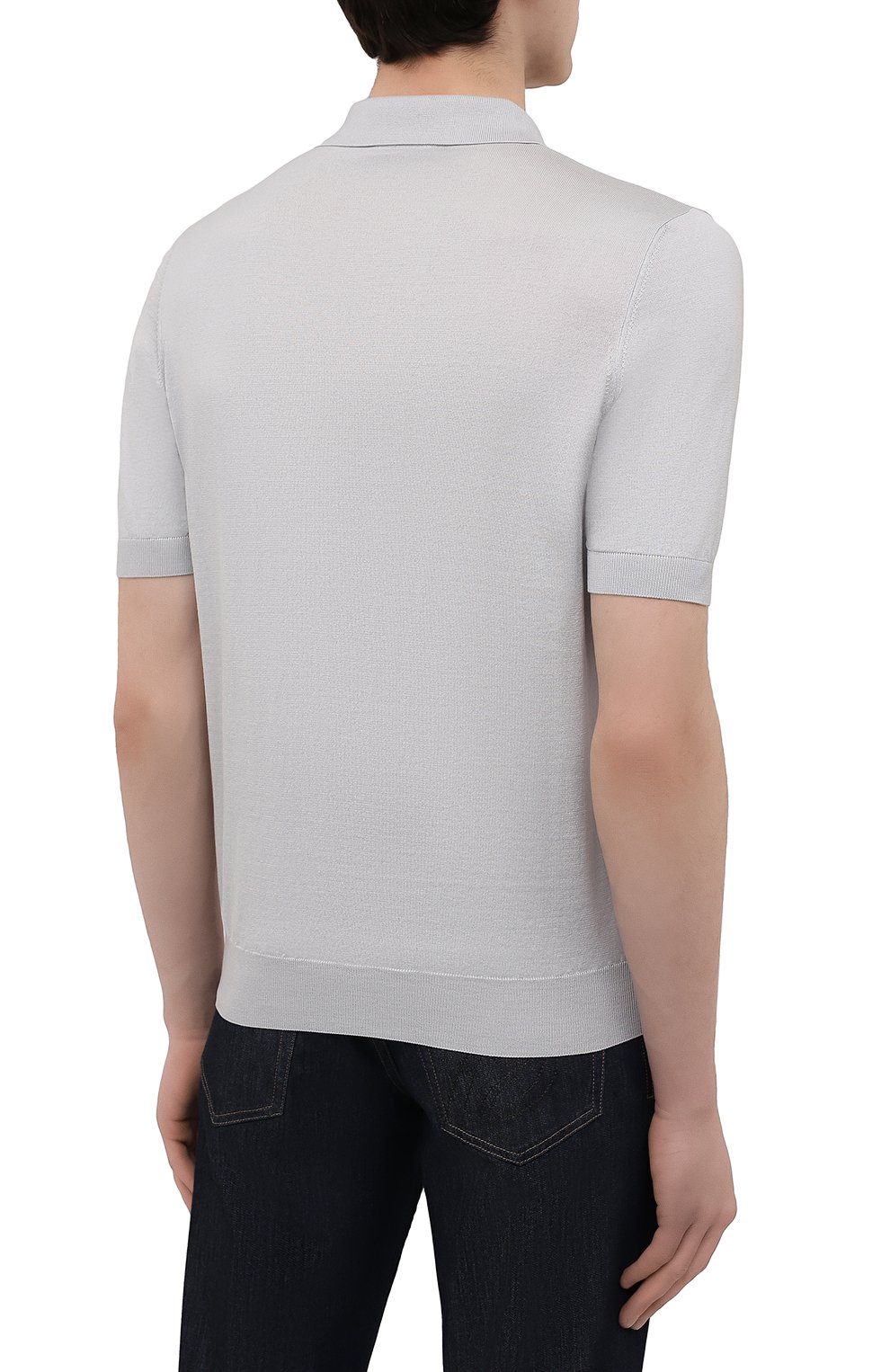 Поло из шелка и хлопка ZILLI, арт. MBV-PB068-BUBB1/MC01, фото 4