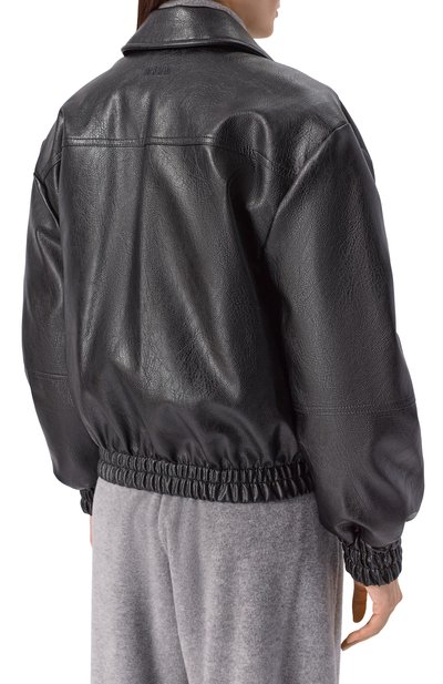 Бомбер из экокожи MSGM черного цвета по цене 69950 руб., арт. 3942MDH03X/257804, фото 4 Бомбер из экокожи MSGM, арт. 3942MDH03X/257804, фото 4