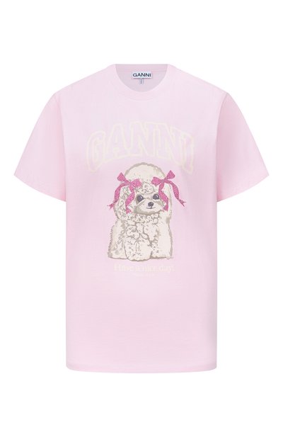 Женская хлопковая футболка GANNI, арт. A1050062