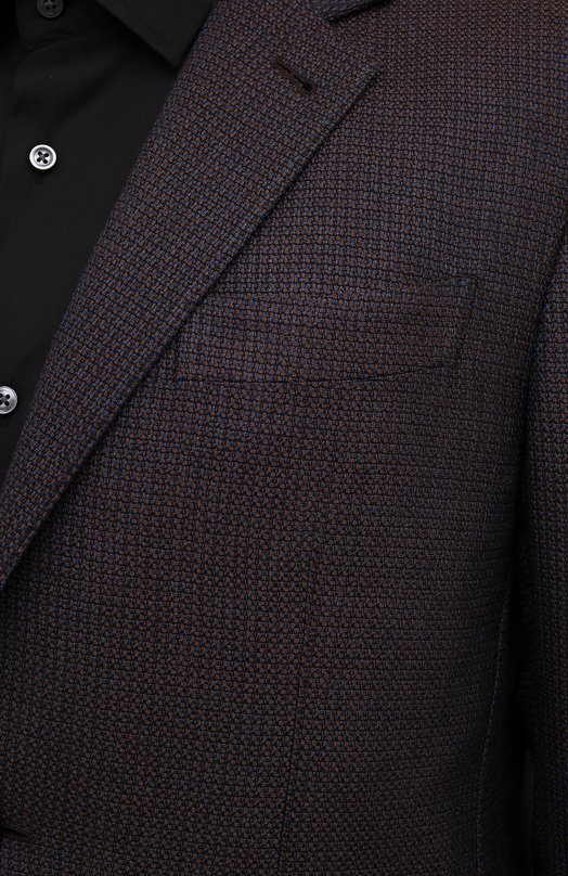 Пиджак из шелка и шерсти Zegna UWC14/TQR Синий  UWC14/TQR Фото 5