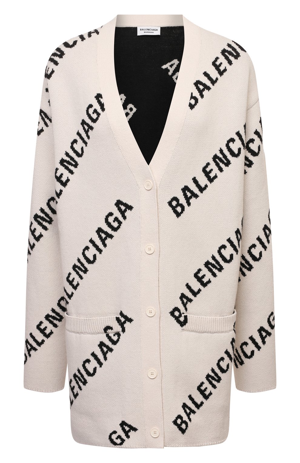 Кардиган BALENCIAGA кремового цвета по цене 128500 руб., арт. 659675/T3200, фото 1 Кардиган BALENCIAGA, арт. 659675/T3200, фото 1
