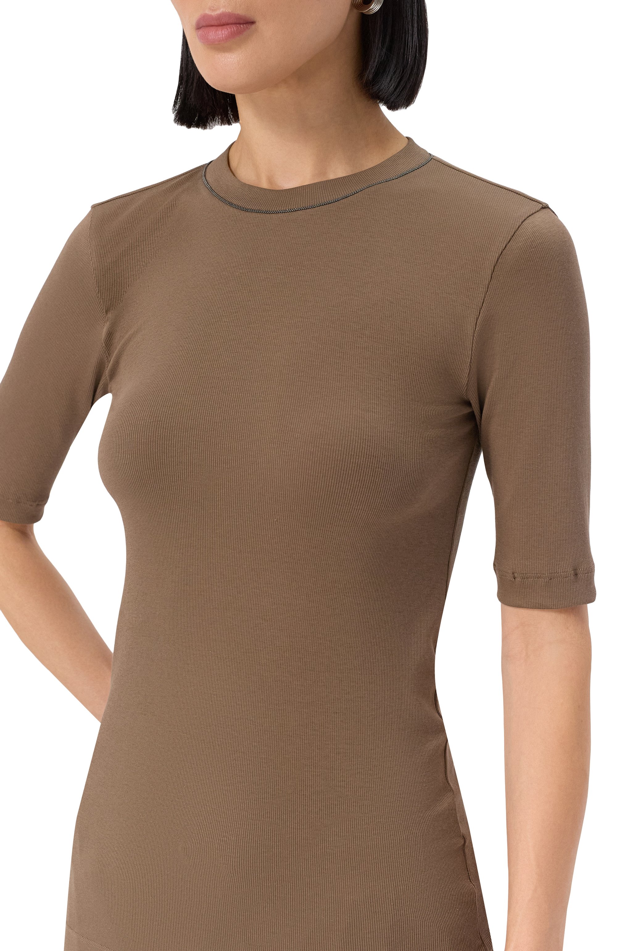 Хлопковый топ BRUNELLO CUCINELLI, арт. MPT18BD200, фото 5