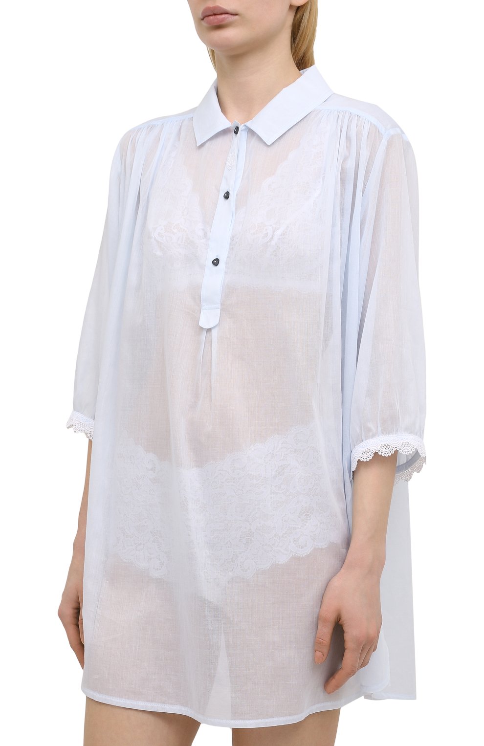 Сорочка CELESTINE голубого цвета по цене 25450 руб., арт. 20000791/YVETTE SHIRT, фото 3 Сорочка CELESTINE, арт. 20000791/YVETTE SHIRT, фото 3