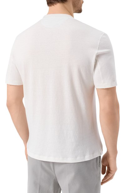 Футболка изо льна и хлопка BRUNELLO CUCINELLI, арт. MW8351308, фото 4