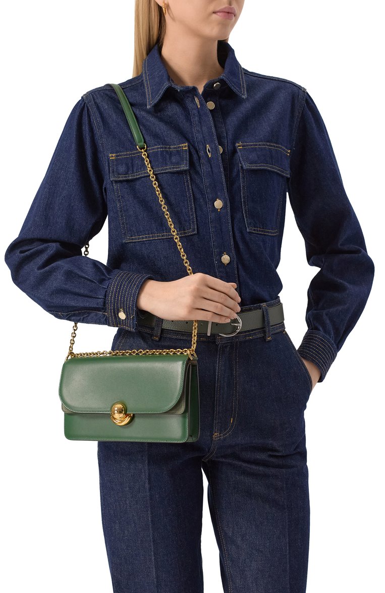 Женская сумка furla sfera small FURLA зеленого цвета, арт. WB01515/BX0428 | Фото 2 (Ремень/цепочка: На ремешке; Размер: small; Материал: Натуральная кожа)