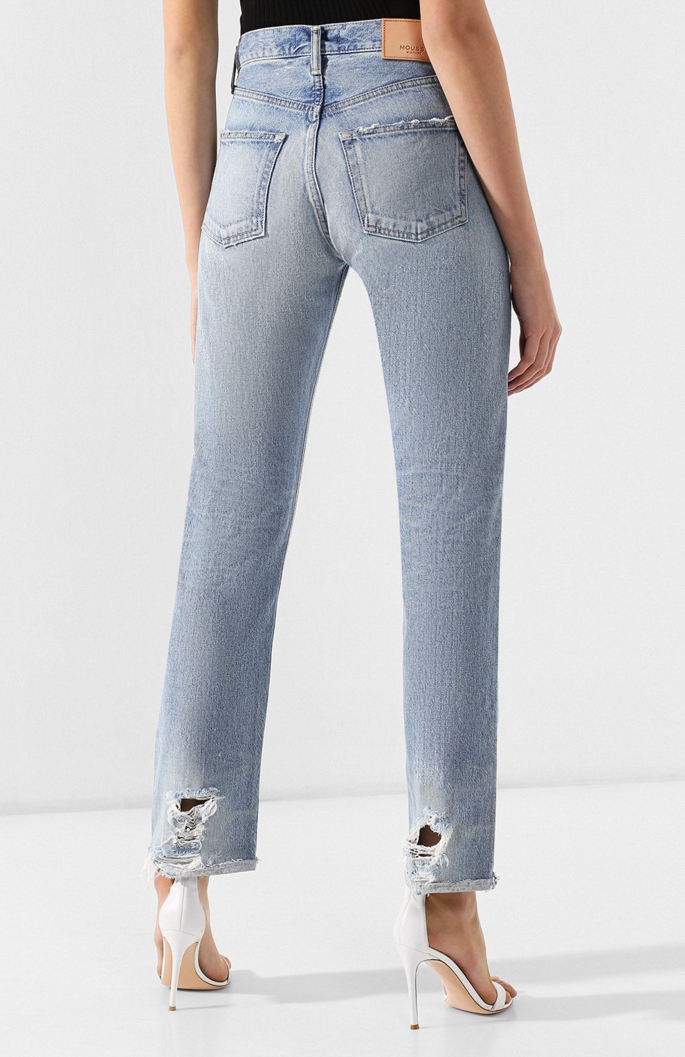 Джинсы с потертостями MOUSSY голубого цвета по цене 22900 руб., арт. 025CSC11-2260, фото 4 Джинсы с потертостями MOUSSY, арт. 025CSC11-2260, фото 4