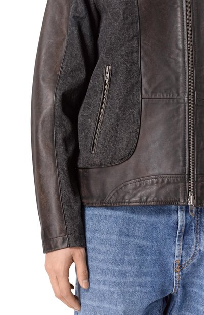 Кожаная куртка DIESEL темно-коричневого цвета по цене 85800 руб., арт. A21119/0GSBK, фото 5 Кожаная куртка DIESEL, арт. A21119/0GSBK, фото 5