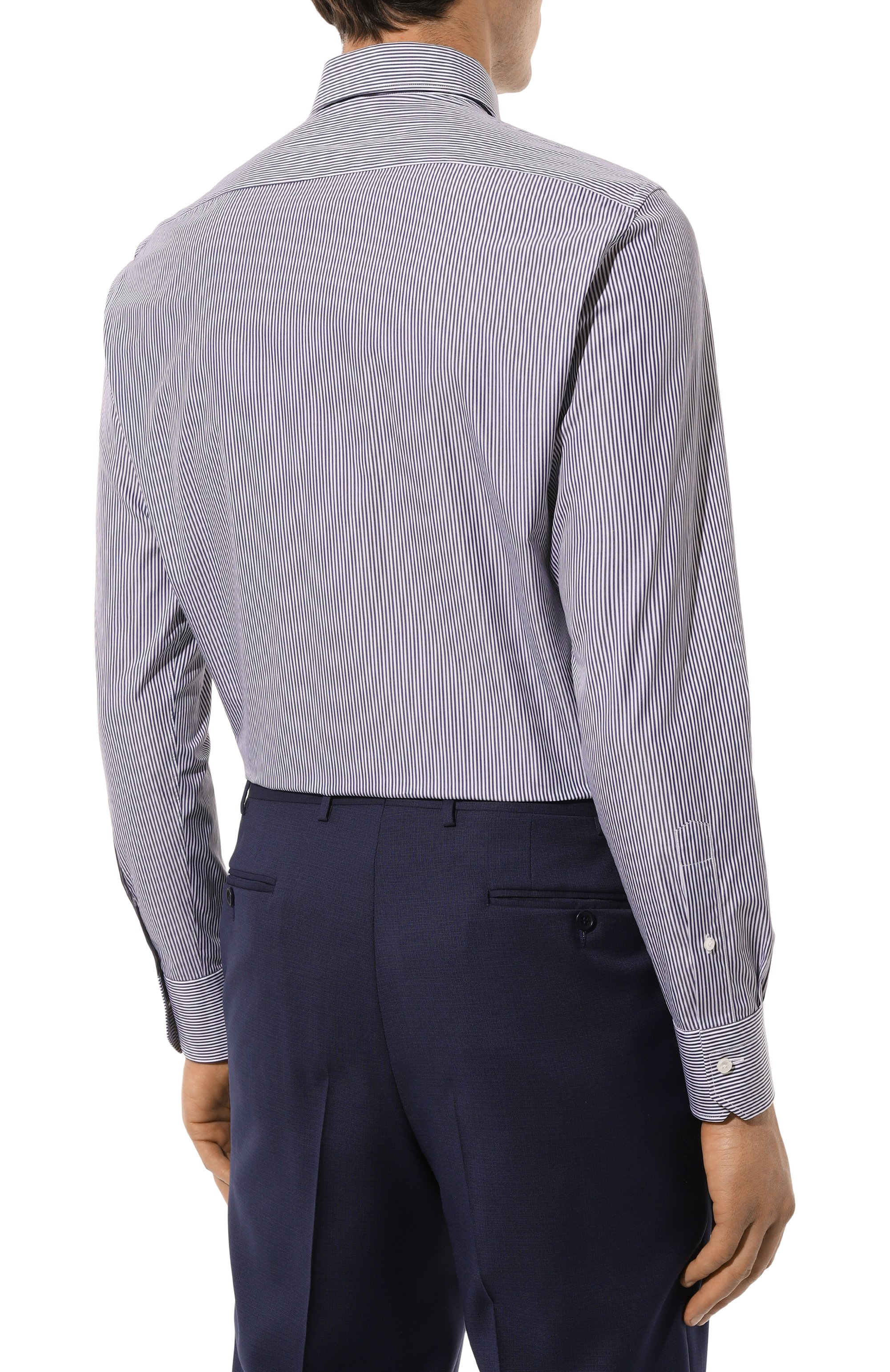 Хлопковая сорочка ZEGNA темно-синего цвета по цене 57750 руб., арт. 701012A7/9MS0BA, фото 5 Хлопковая сорочка ZEGNA, арт. 701012A7/9MS0BA, фото 5