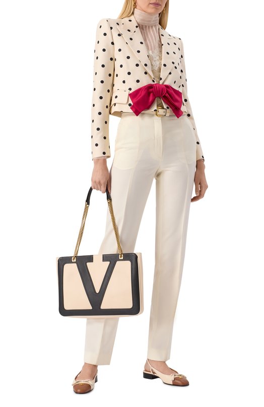 Кожаные балетки Valet Du Roi Valentino 6W0S0MH0/DDT Кремовый  6W0S0MH0/DDT Фото 2