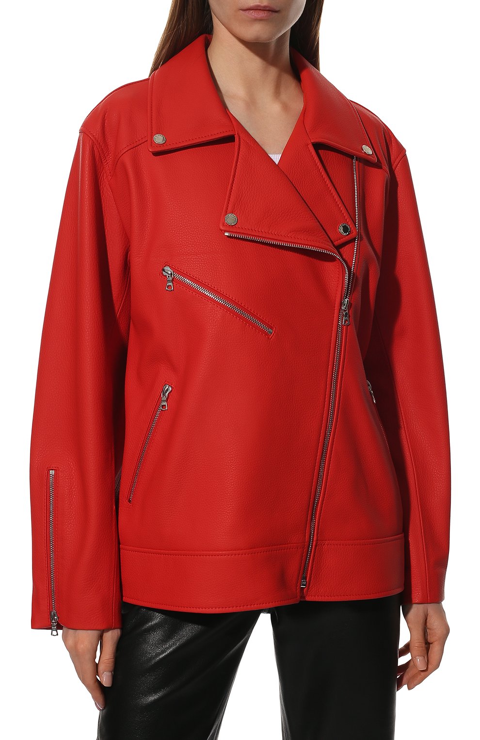Кожаная куртка MASLOV красного цвета по цене 226600 руб., арт. SMW99, фото 3 Кожаная куртка MASLOV, арт. SMW99, фото 3