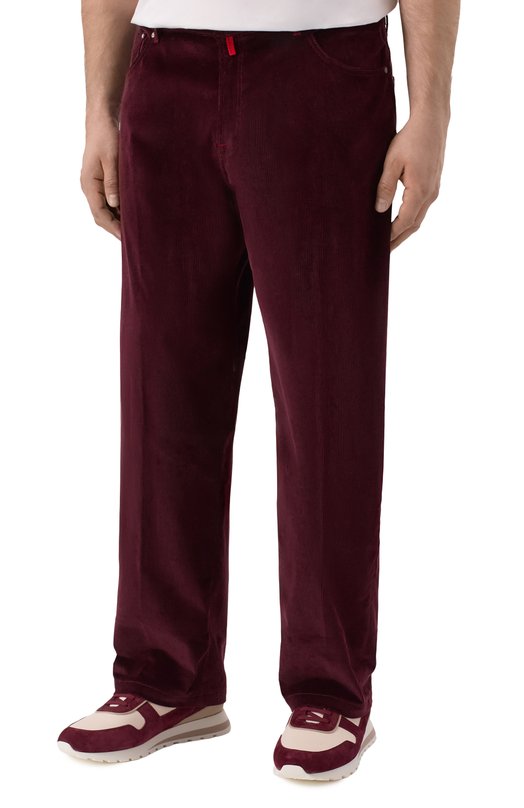 Вельветовые брюки Kiton UPNJS1K0133G07 Бордовый  UPNJS1K0133G07 Фото 3