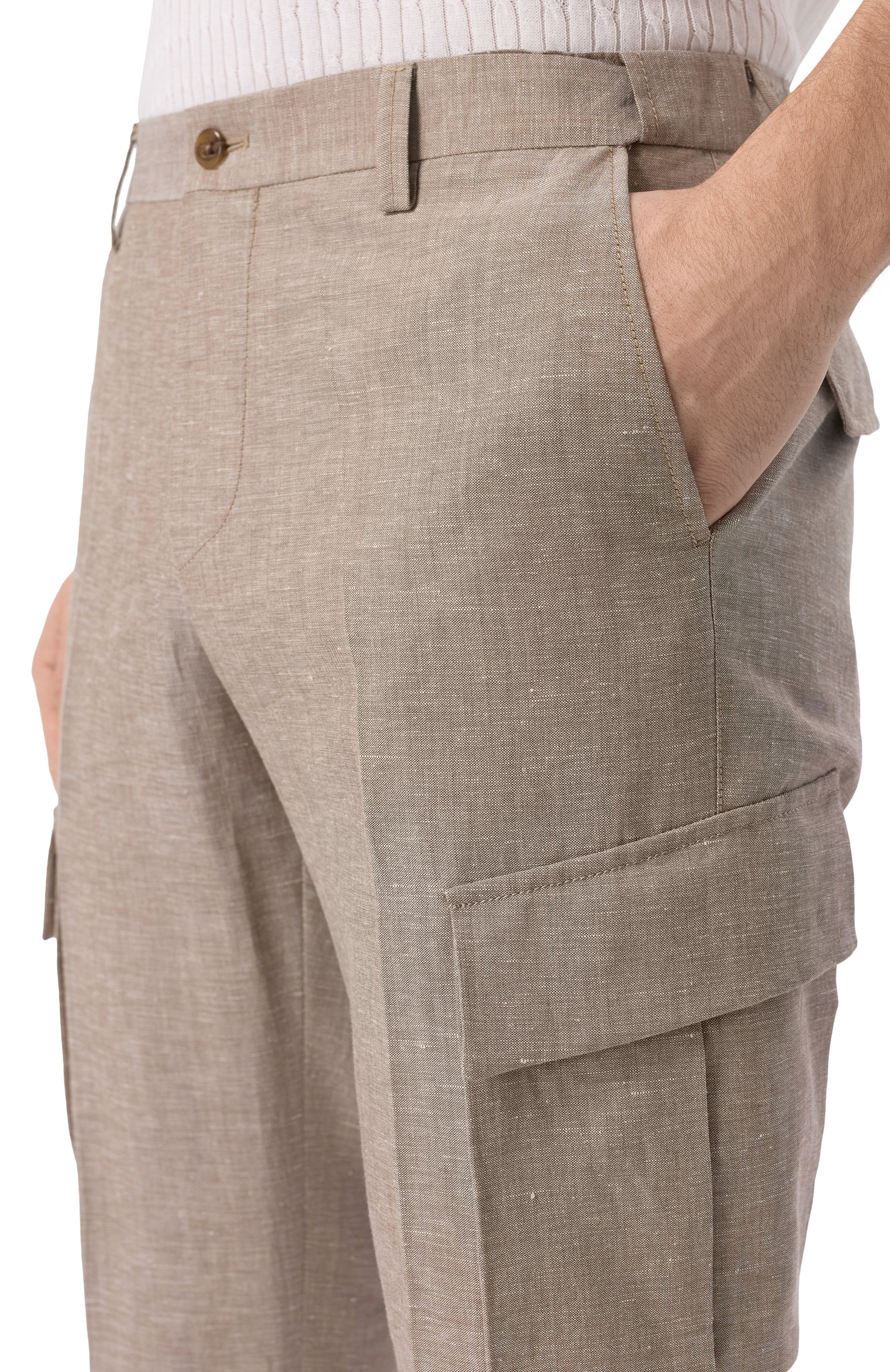 Брюки-карго из шерсти и льна CORNELIANI, арт. 254L02-2514164, фото 5