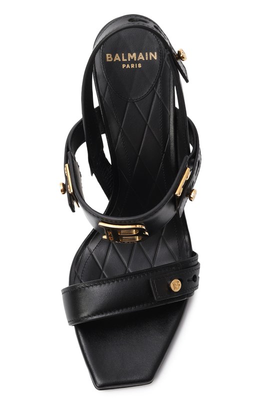 Кожаные босоножки B-Buzz Balmain EN1UH086/LVIT Чёрный  EN1UH086/LVIT Фото 6