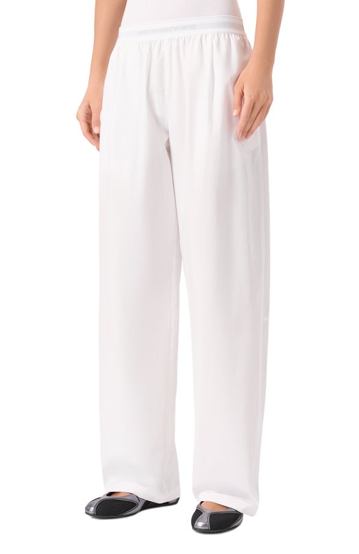 Хлопковые брюки Alexander Wang 1WC3254918 Белый  1WC3254918 Фото 3