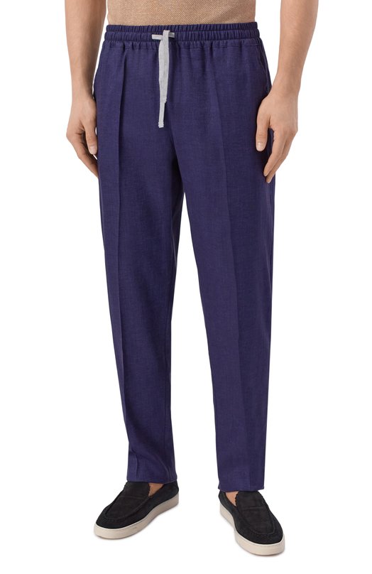 Льняные брюки Fedeli TU000526/LIN0 UNIT0 Синий  TU000526/LIN0 UNIT0 Фото 3